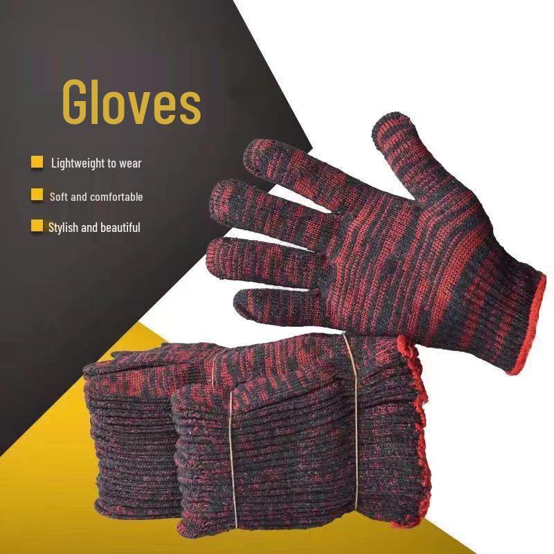 Durable Wear-Resistant Nylon Labor Gloves - Thickened Cotton Liners for Machinery & Construction, Unisex