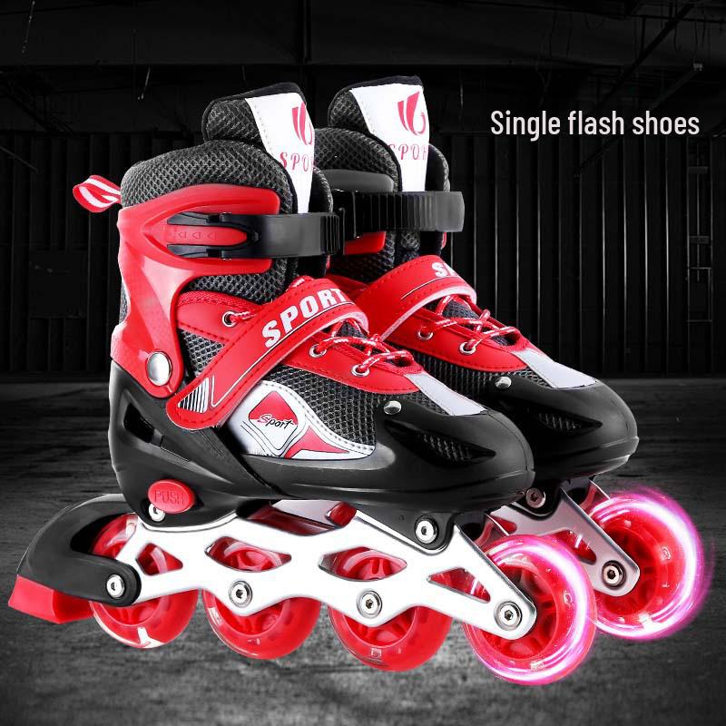 

Детские регулируемые мигающие роликовые коньки для мальчиков и девочек M (Adjustable 33-37)