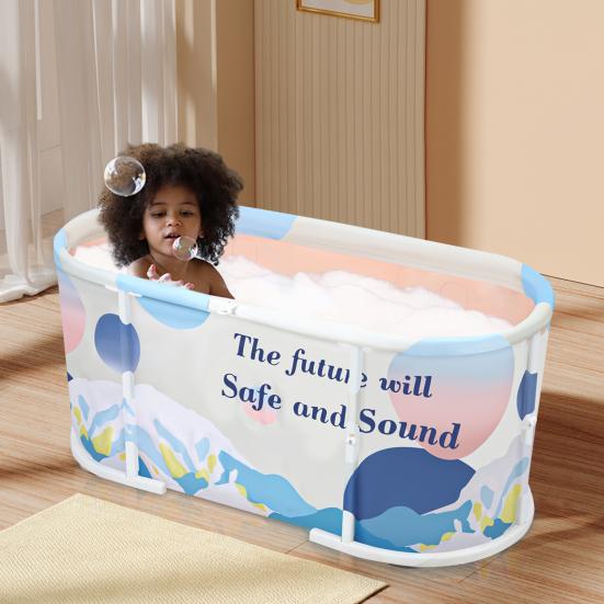 45" Stor Hopfällbar Badkar Extra Stor Hopfällbar Badkar med Plastram Fristående Omgivning Hopfällbar Badkar Familj SPA Blötläggningskar