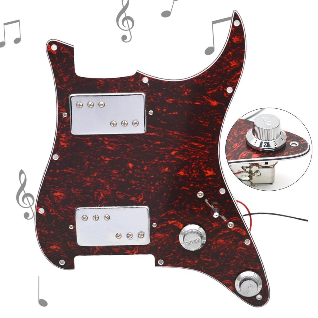 Loaded Prewired HH Guitar Pickguard PVC Material Professional Scratchplate for High Gain Rock Metal Styles