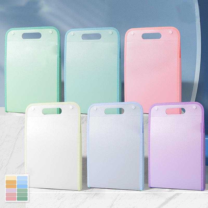 Vertical Hand-held Organ Bag A4 Paper File Folder Large Capacity Multi-layer Expanding Folder Student Data Sorting Storage Bag