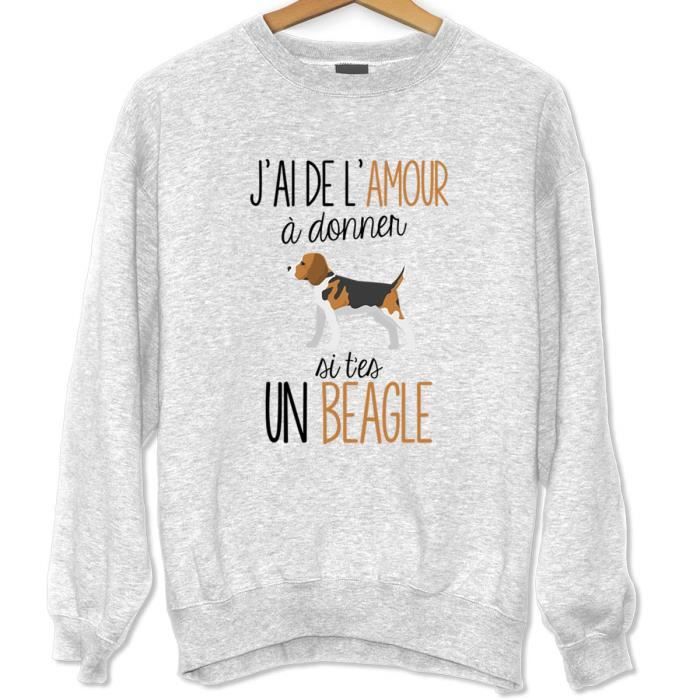Sweat - Beagle - Humour Fun - Unisexe - Manches Longues - Gris