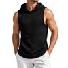 Men's Sleeveless Hoodie Lightweight Quick Dry Sports Vest with Front Pocket for Outdoor Running Gym Training