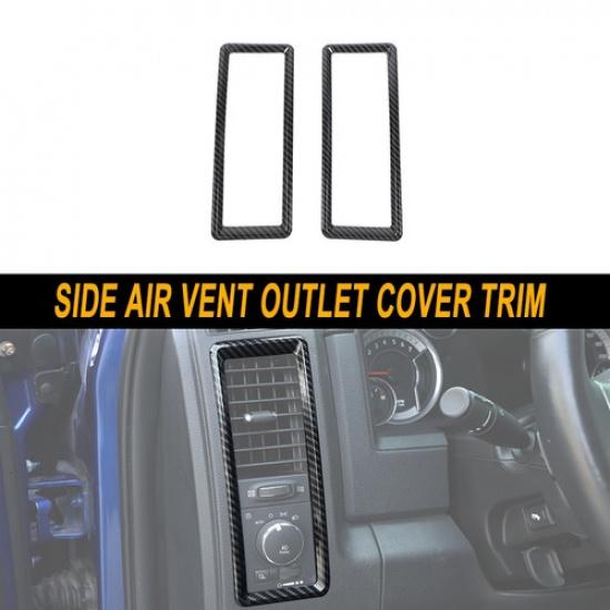 Carbon Fiber Center Console Side Air Vent Outlet Cover Trim For Dodge RAM 10-17