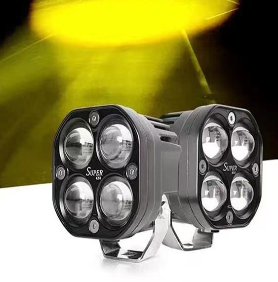 3 Inch 40W Square Car LED Work Light 5D Lens Yellow White Dual Color High Low Beam Bumper Fog Inspection Spotlight