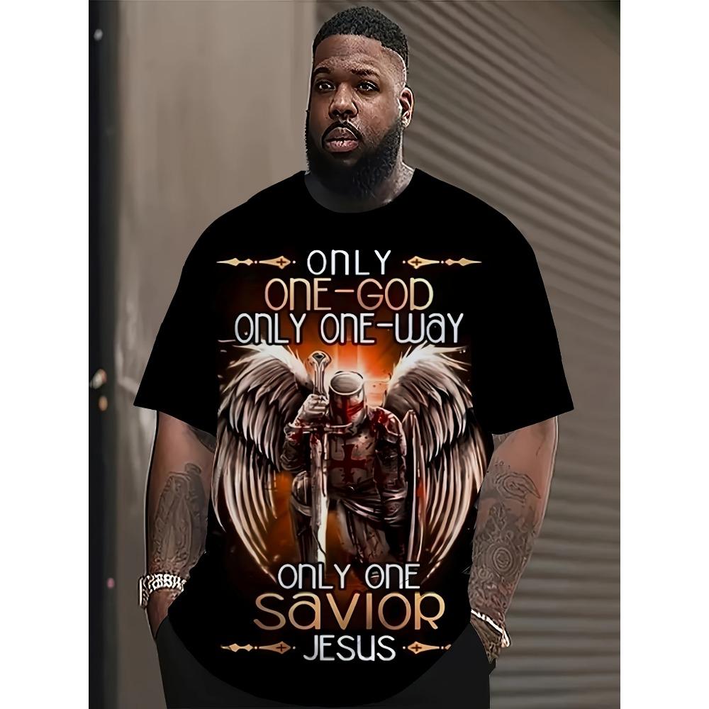 Men s large-sized 3D pattern T-shirt S