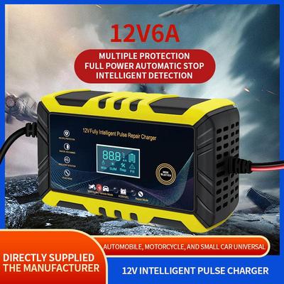 12V 6A Intelligent Pulse Repair Car Battery Charger