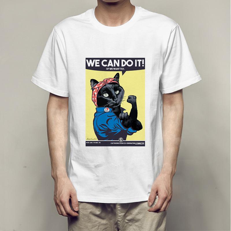 Summer Bago Dog Rock Pug Rock Printed Cotton Loose Round Neck Short Sleeve T-Shirts Men’s