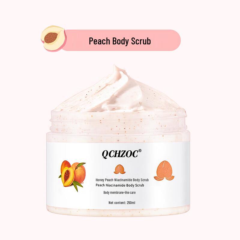 QCHZOC Peach Nicotinamide Body Scrub & Shower Gel Set