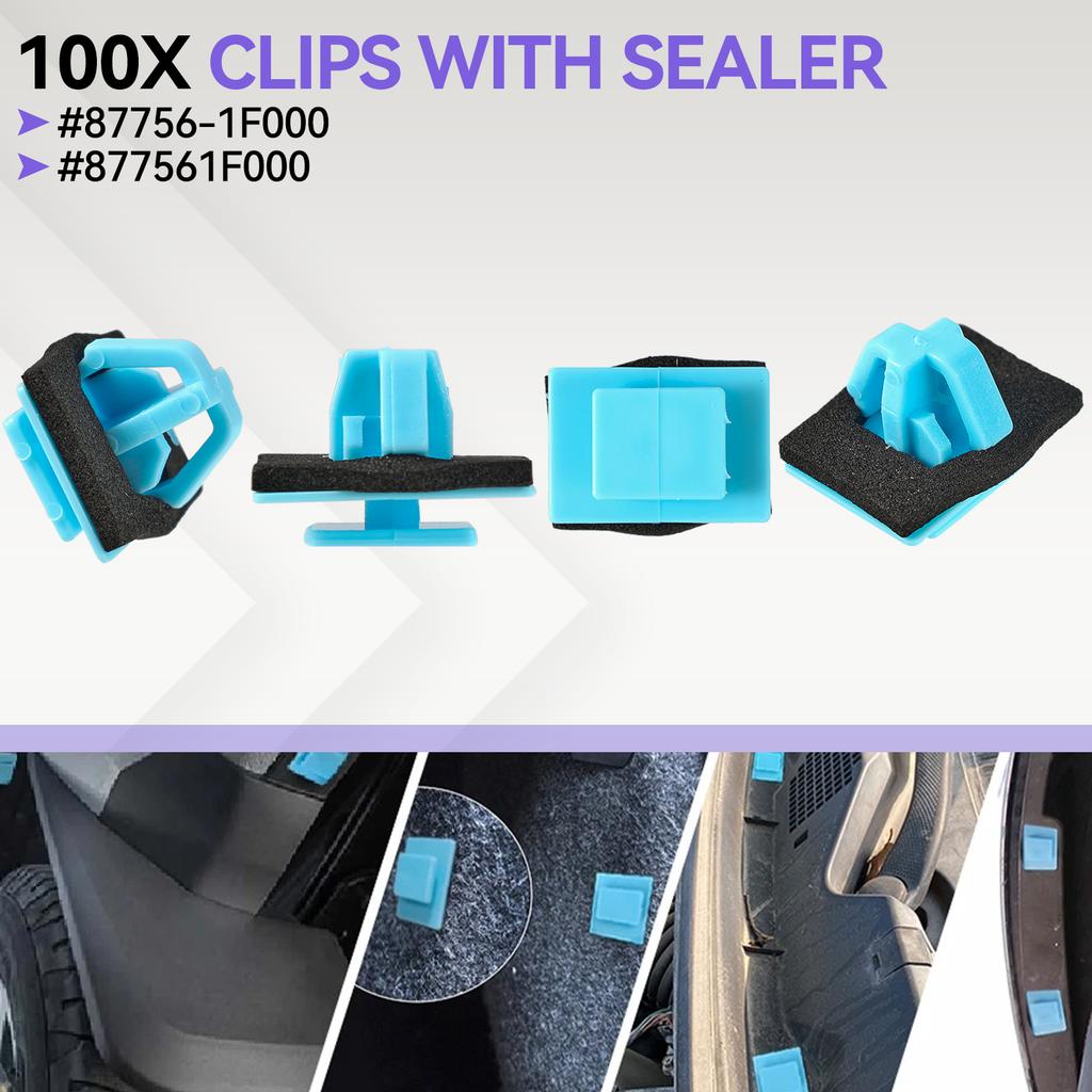 100Pcs Side Rocker Panel Retainer Moulding Door Trim Clips Fastener Fit for Hyundai Santa Fe Kia Sportage 877561F000 87756-1F000