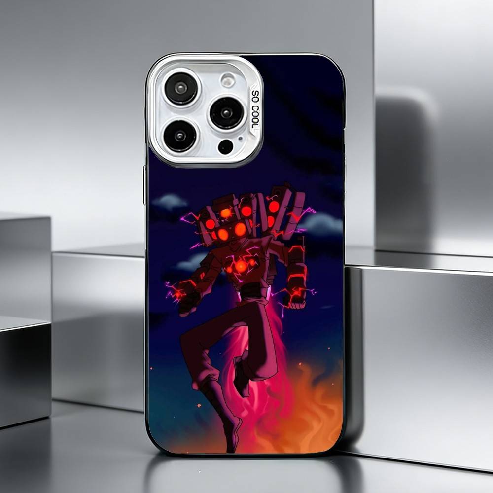 S-Skibidi Toilet T-Titan S-Speakerman    Phone Case For iPhone 17,16,15,14,13,12,11 Plus,Pro Max,XS,Colored silver phone case iPhone14