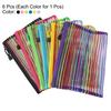 6Pcs A5/B6 Mesh Zipper Pouch Rainbow Color File Bags Colorful Nylon Mesh Document Bag Multipurpose Travel Bags File Organizer