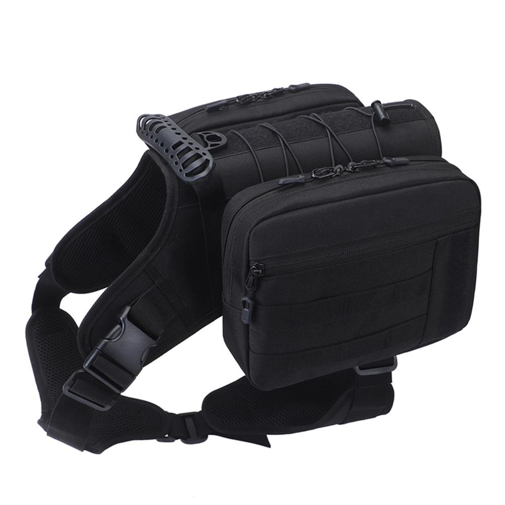 

Adjustable Pet Harness Backpack Snack Big Dog Saddle Bag for Medium Large Dog Hiking Travel Outdoor Camouflage чёрный