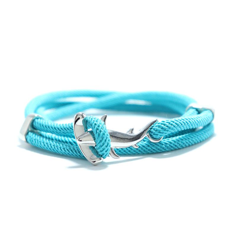 Ocean Animal Shark Bracelet Homme Female Multi-layer Adjustable Charm Braslet Camping Jewelry Beach Accessories Gift For Lovers
