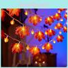 Halloween Fairy Decoration String Lights Pumpkin Autumn Maple Leaf Lamp Party