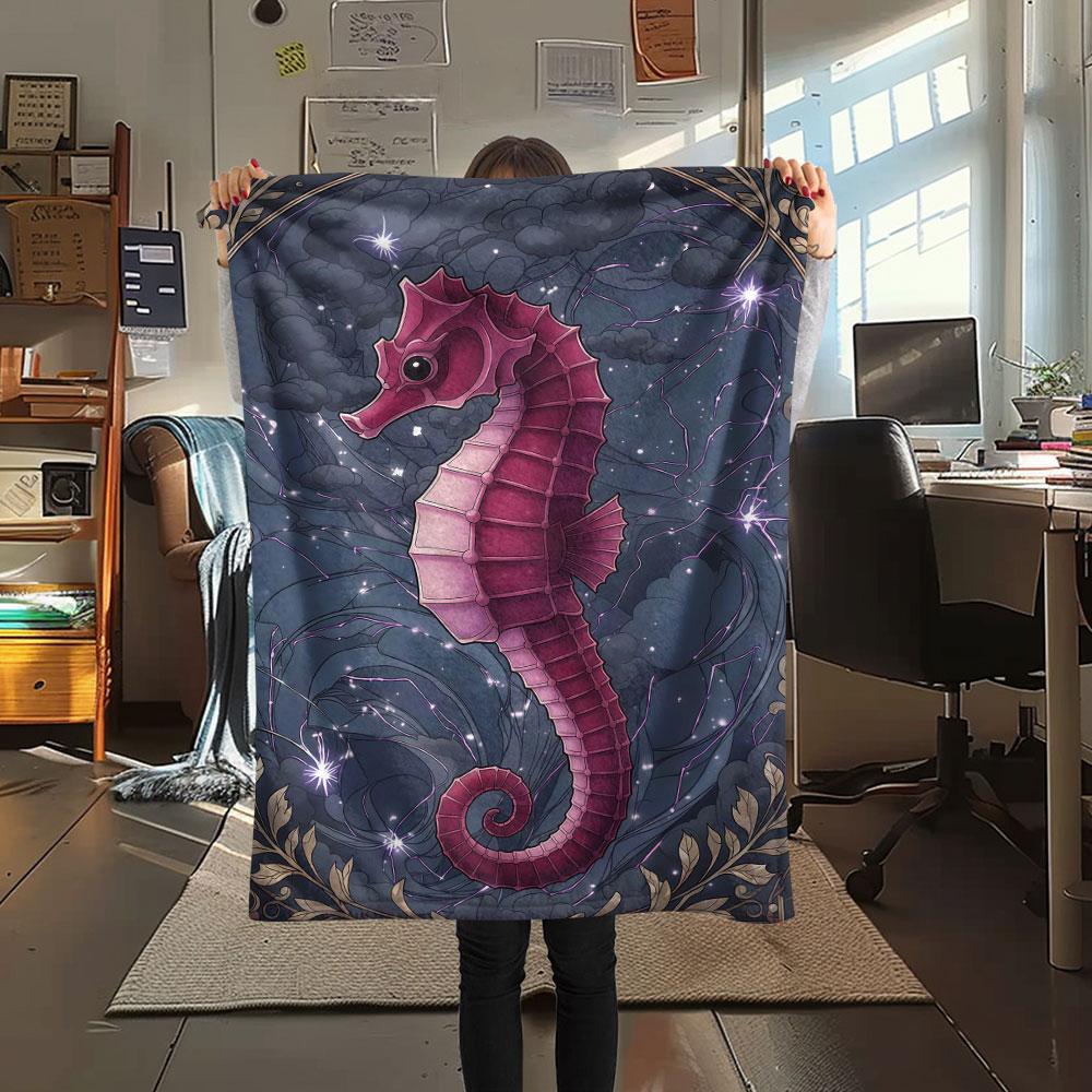 

1Pc Marine life Print Flannel Blanket, High quality Comfortable for All Seasons, Home Decor, Warmth and Comfort, Perfect for Christmas Gifts 80cm x 120cm