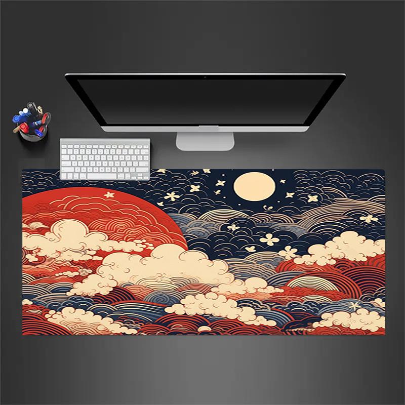 1pc Chinese-style night sky with clouds and moon Computer Pad Mouse Pads for Desk,Gamers and Office Use 020269