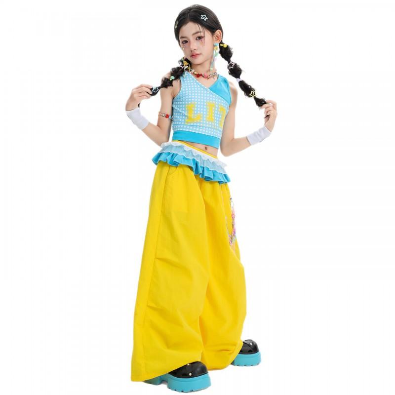 Mädchen Jazz Dance Outfit Kinder Hip Hop Bühnenauftritt Set Trendige Tanzkleidung