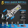 MAXGTRS 2X H7 LED with Fan 20000LM Super Bright Headlight Bulb with Fan Turbo Mini Design Automotive Headlamp 12V 110W