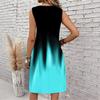 Plus Size V Neck Sleeveless Misty Canyon Waterfall Print For Wilderness Sightseeing Trip