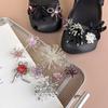 Scarpe Retrò con Perline, Paillettes e Cristalli Fibbie per Scarpe a Foro con Fiore di Cristallo e Farfalla Decorazioni Accessori Decorativi