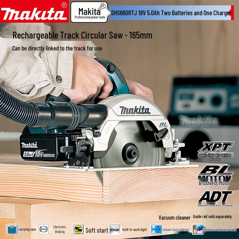 

Makita 18V 165mm Cordless Circular Saw CN plug (adapter included)