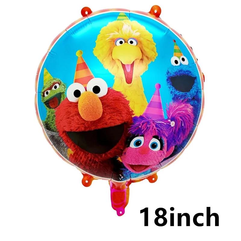 Sesames Streeted Balloon Theme Happy Birthday Banner Party Decoration Supplies Toys Disposable Tableware Background Cake Topper