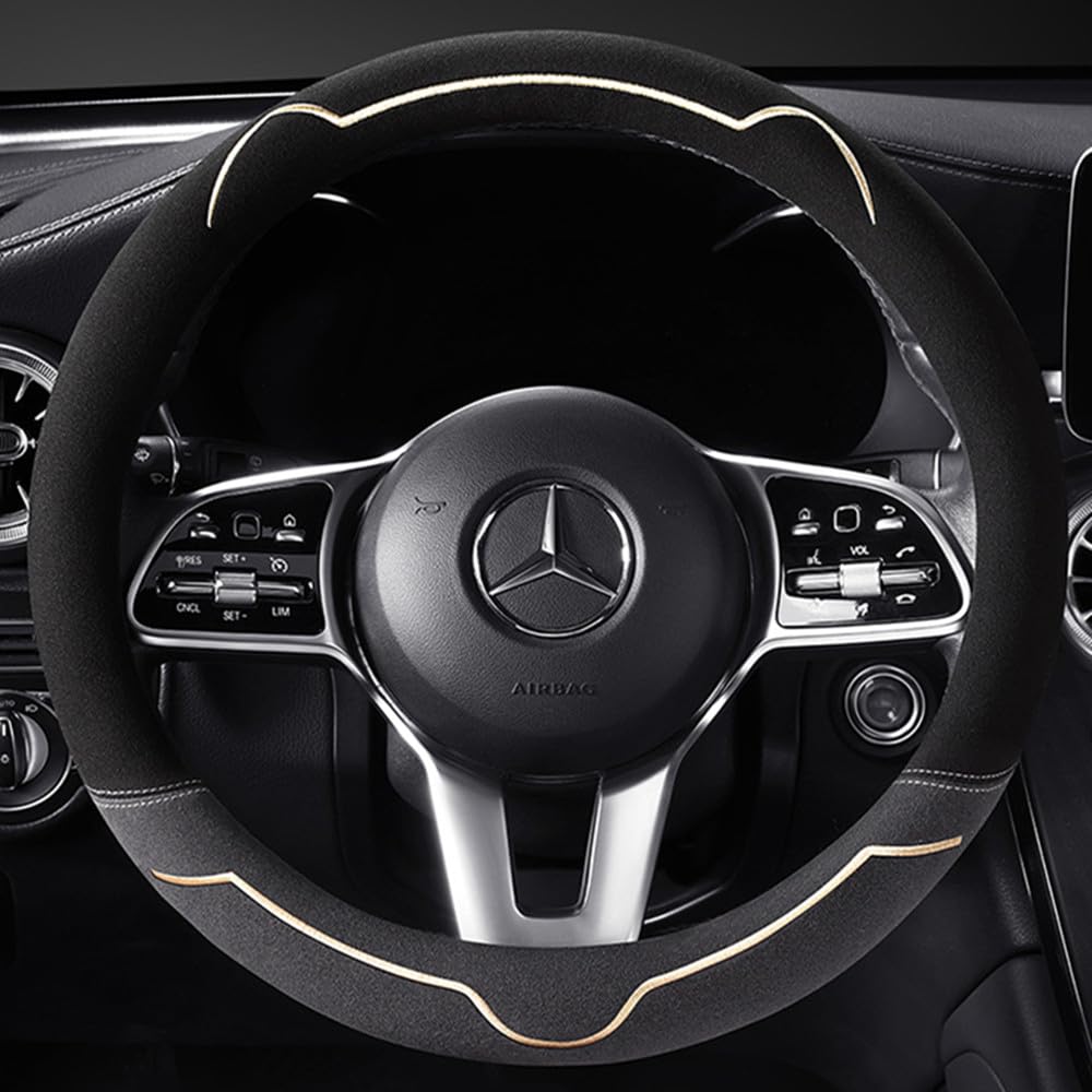 

TATACLEA Рулевое колесо Замшевое на ощупь Рулевое колесо Высокий Хороший Подходит для Всех Универсальный для Серого A Чехол, Чехол, 38см, O-образный, Качество, Ощущение,