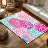 Floral Area Rug Washable Non Slip Indoor Outdoor Carpet Home Decor Living Room Bedroom Floor Mat Washable Rugs