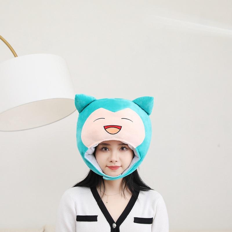 Halloween Blue Cotton-filled Monster Hood Hat, Photo Props, Photo Props, Cartoon Headgear Performance Props