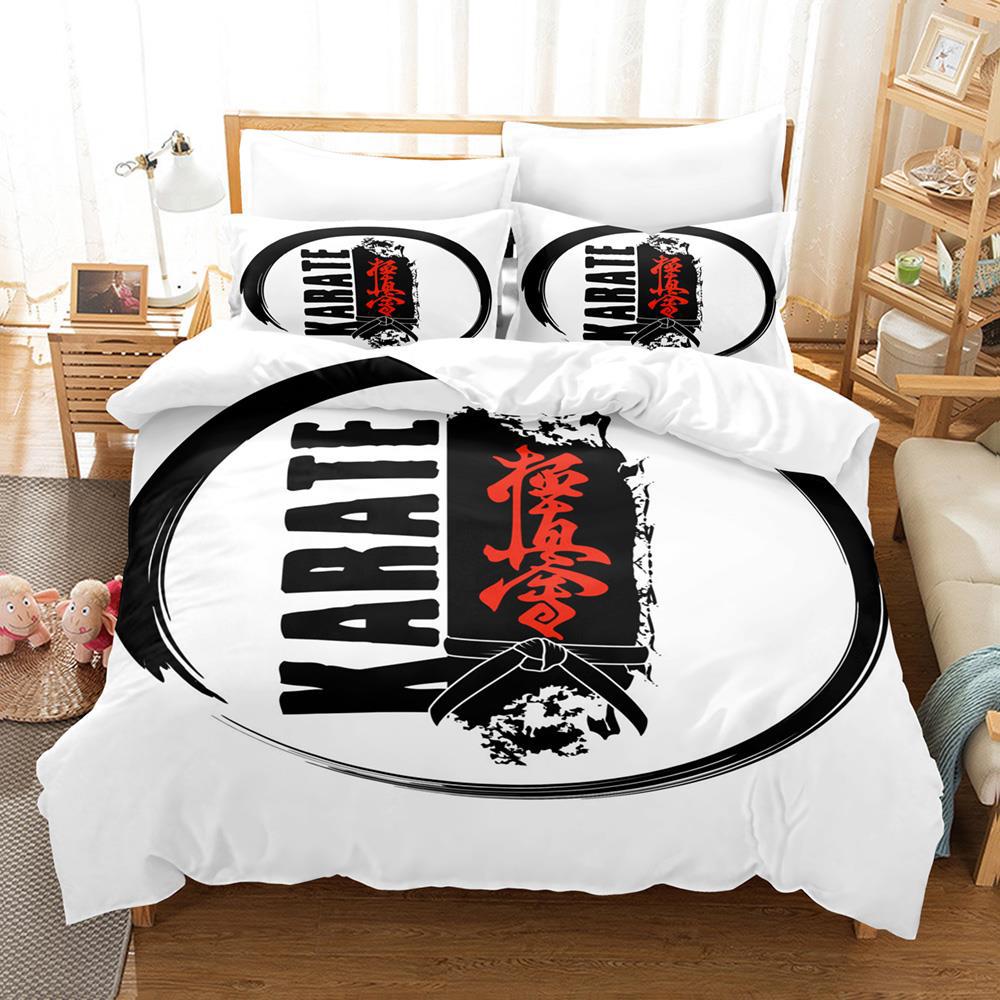 3D Printed Kyokushin Karate Bedding Set Boys Girls Twin Queen Size Duvet Cover Pillowcase Bed Kids Adult Home Textileextile
