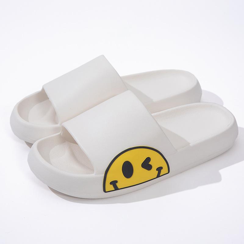 Korean Cartoon Side Smiley Face Household Couple Men and Women Bathroom Cool Slippers