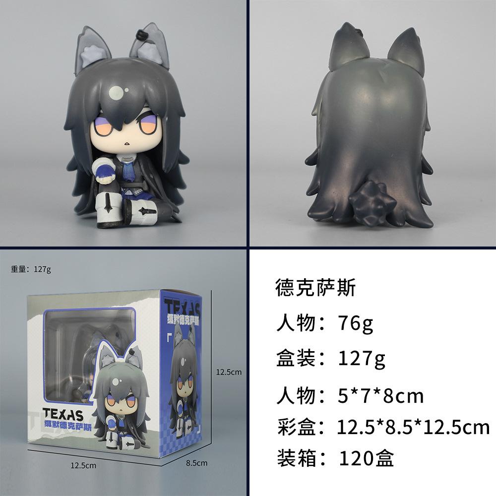 

Latest Arknights Wisadel Theresia Vulpisfoglia Texas Logos Lappland Game Action Figurine Collection Model Plaything Desktop Ornament Present