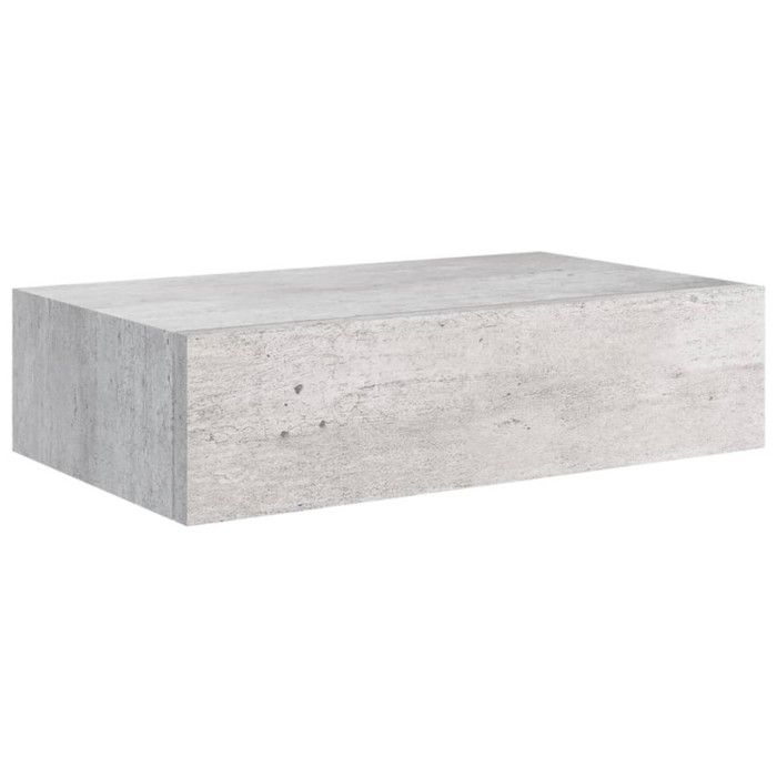 VidaXL 2x Wall-Mounted Drawer Shelves Floating Cabinets Hanging Shelves Wall Brackets Living Room Living Room Concrete Grey 330252