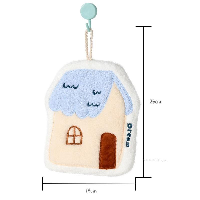 Cute Christmas Tree Hand Towel Thickened Hanging Design Handkerchief Towel Kitchen Rag Small Square Towel 26x19cm Rag