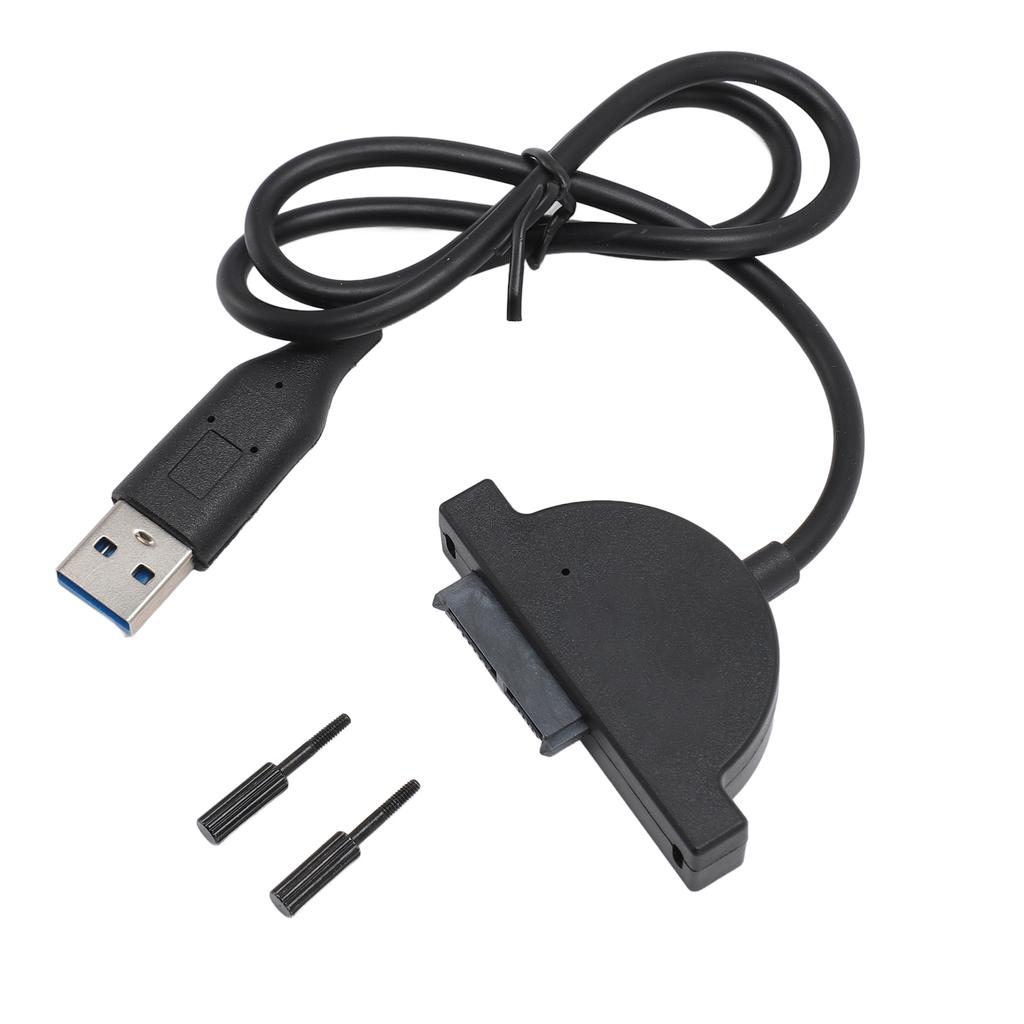 USB 2.0 To SATA Cable Hot Swapping Plug and Play USB To 7 Plus 6 Pin Slimline SATA Adapter Cord for Laptop CD DVD ROM