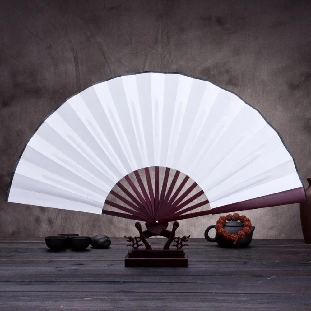 1PC 10 Inch Folding Fan Hand Silk Cloth DIY Chinese Folding Fan Wooden Bamboo Antiquity Fold Fans DIY Calligraphy Painting Decor
