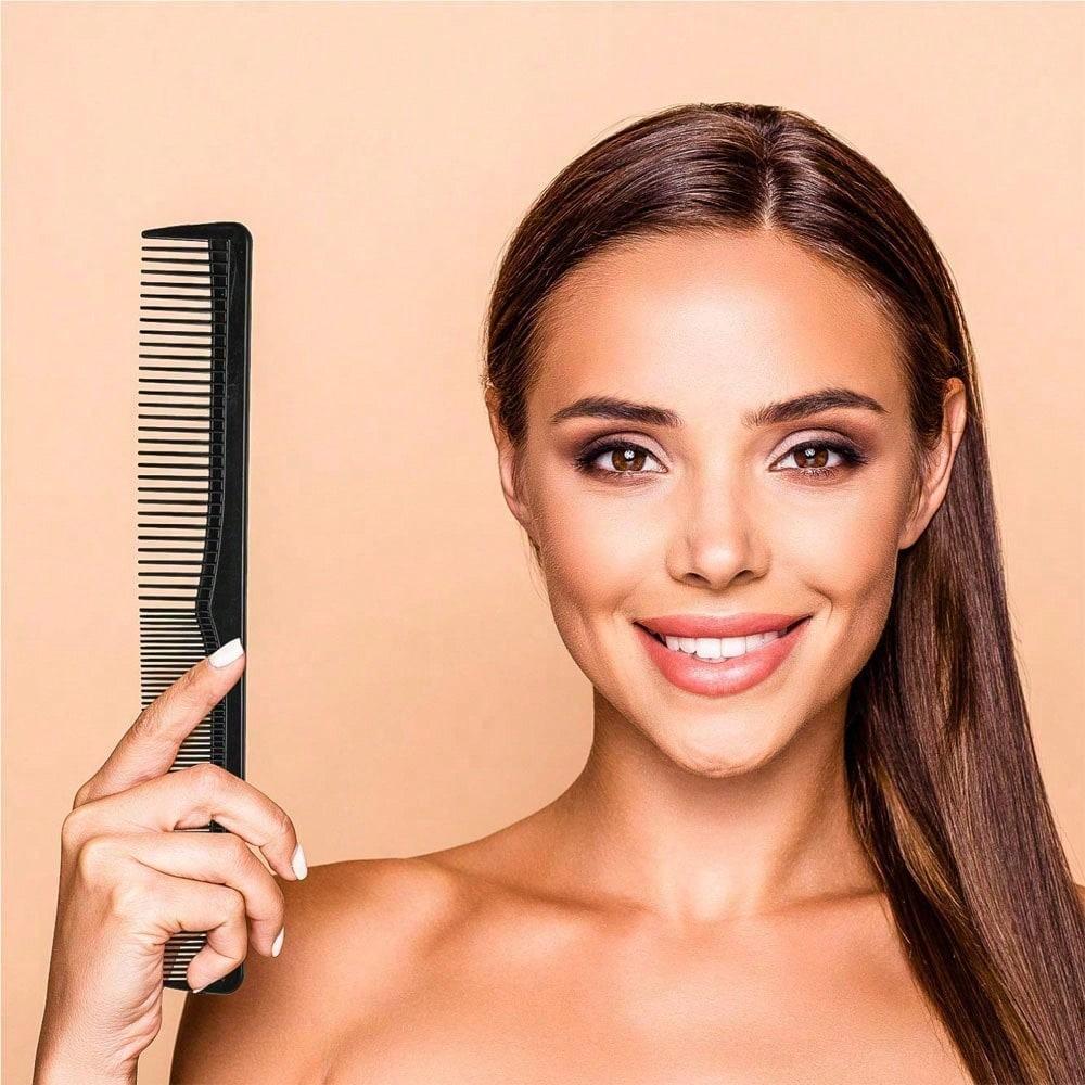 1pcs Black Double-Sided Portable Hair Comb, Made Of Plastic That Is Resistant To High Temperatures And Static Electricity