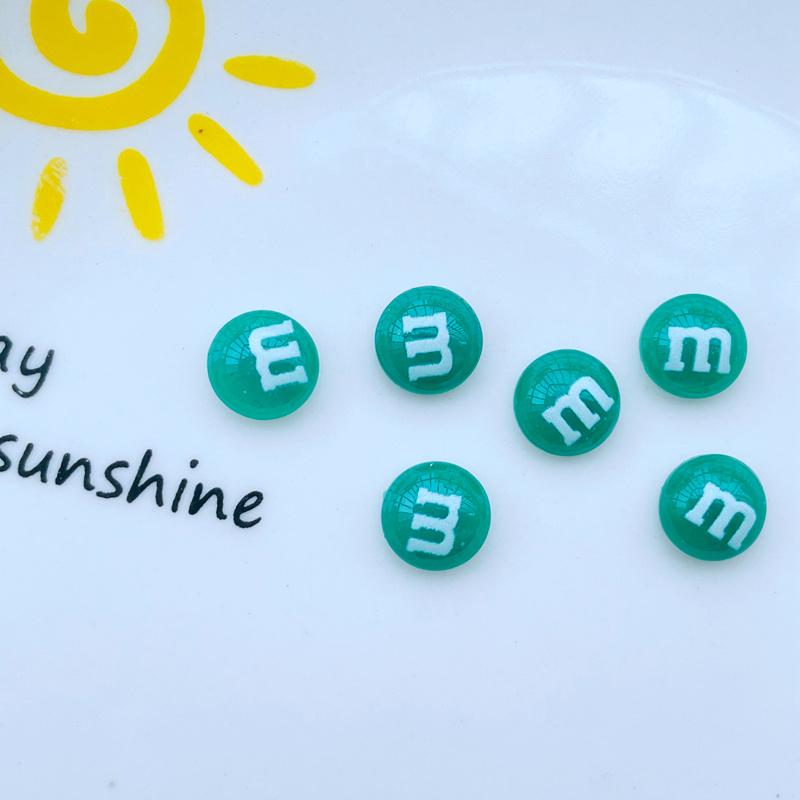 100 Pcs New Cute Mini Resin Mixed Color M Candy Series Flatback Ornament Jewelry Making Manicure Hairwear Accessories A42