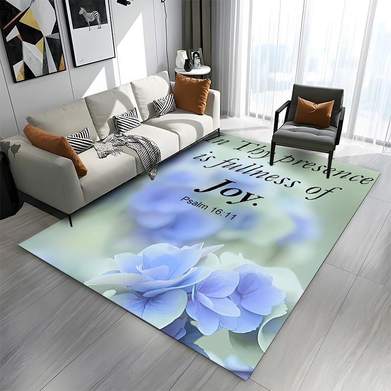 Fullness of Joy - Psalm 16:11 Patterned carpet a non slip rug suitable for all seasons and any setting, gift