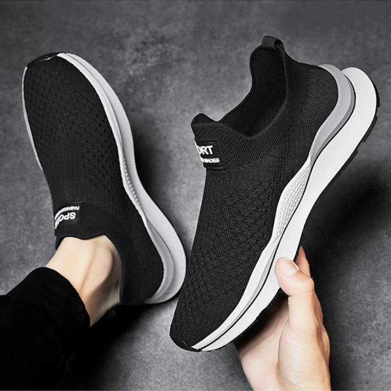 Fashion Men's New Fashionable Sports Shoes 2024 Autumn Mesh Breathable Cloth Shoes Lightweight Soft Soled Casual Shoes Running Shoes