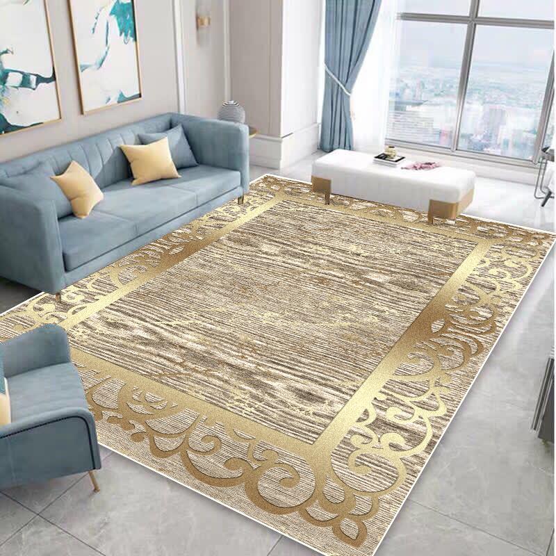 Golden Luxury Style Carpets for Living Room Decoration Home Sofa Area Rugs for Bedroom Cloakroom Anti-slip Floor Mats Washable
