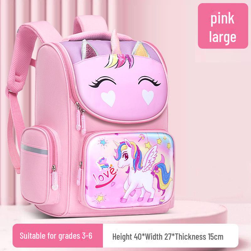 

Легкі шкільні рюкзаки для дітей, що захищають хребет: Милі космічні дизайни для 1-6 класів Unicorn, Large Size for Grades 3-6 рожевий