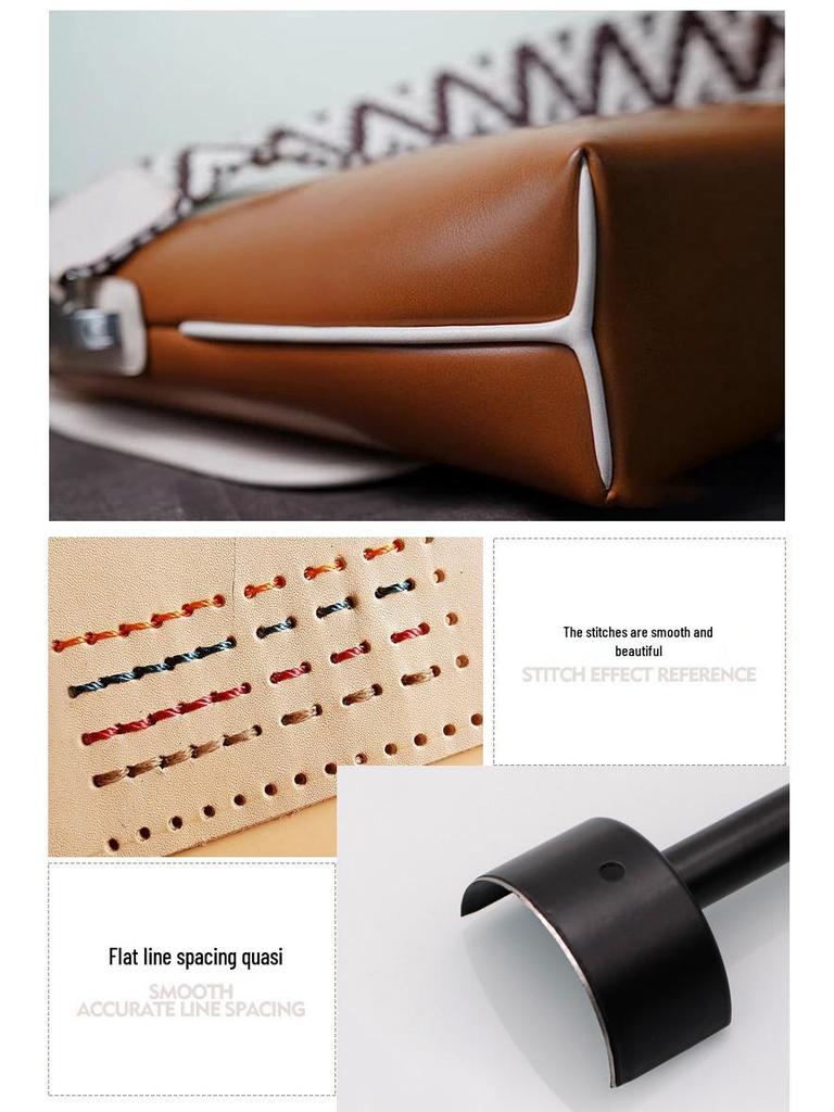 DIY Leather Hand Sewing Tools: Black Shallow Semicircle Punch Set