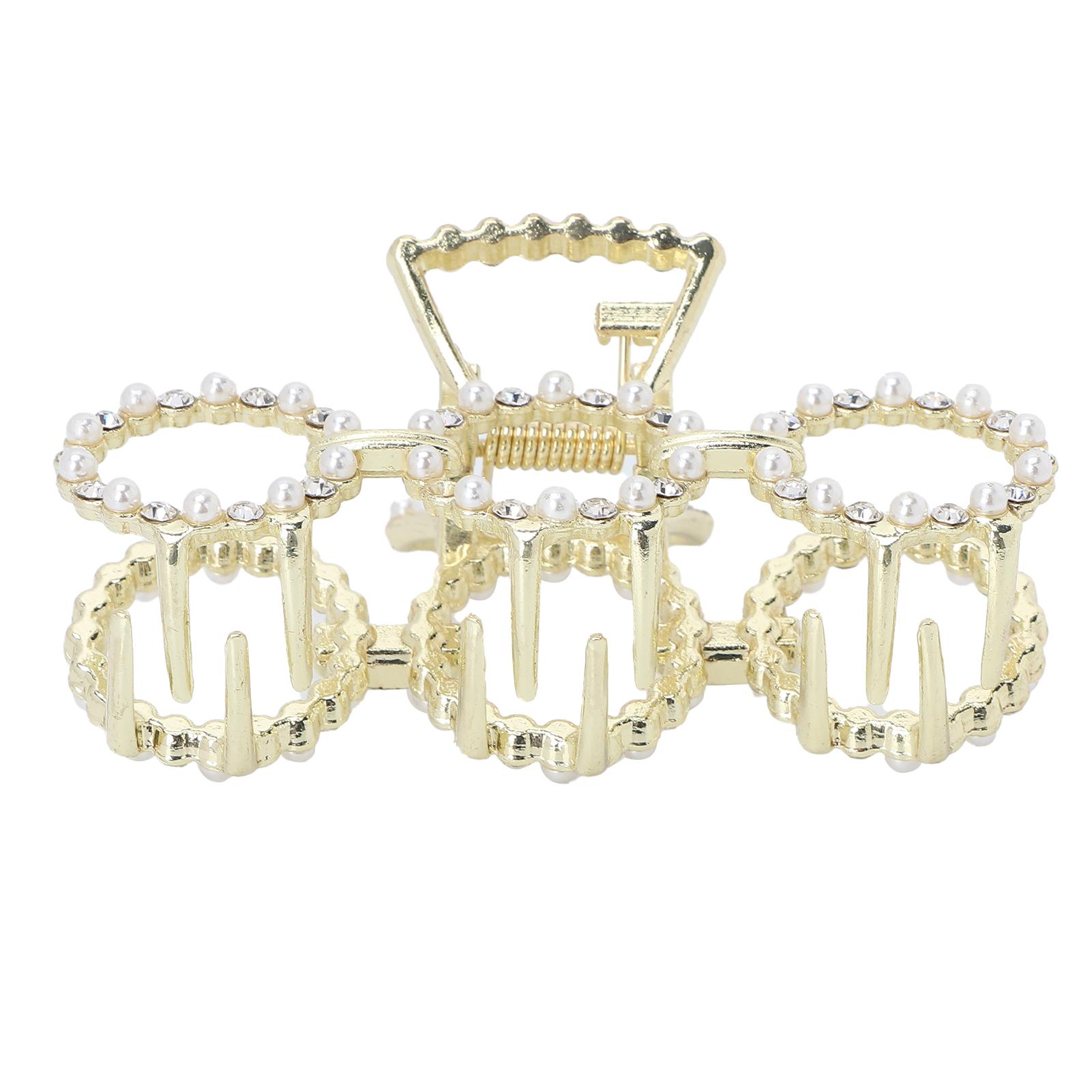 

Заколки-крабы для волос женские зажимы для волос из сплава декоративные аксессуары для волос для укладки густых волос Round Faux Pearl Rhinestones