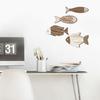 4Pcs/Set Vintage Wooden Fish Wall Decoration School of Fish Lake Beach House Bathroom Coastal Wall Art Nautical Ocean Theme Hanging Ornament