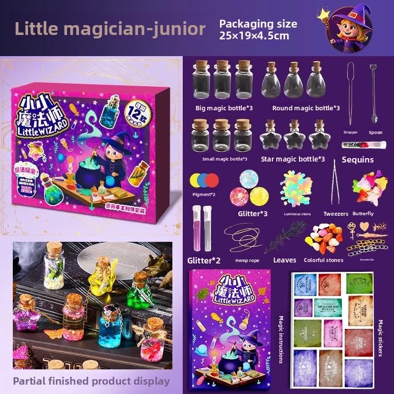 Piccola Strega Ragazza Fai da Te Pozione Magica Bottiglia Kit Scientifico Per Bambini Divertimento Educativo