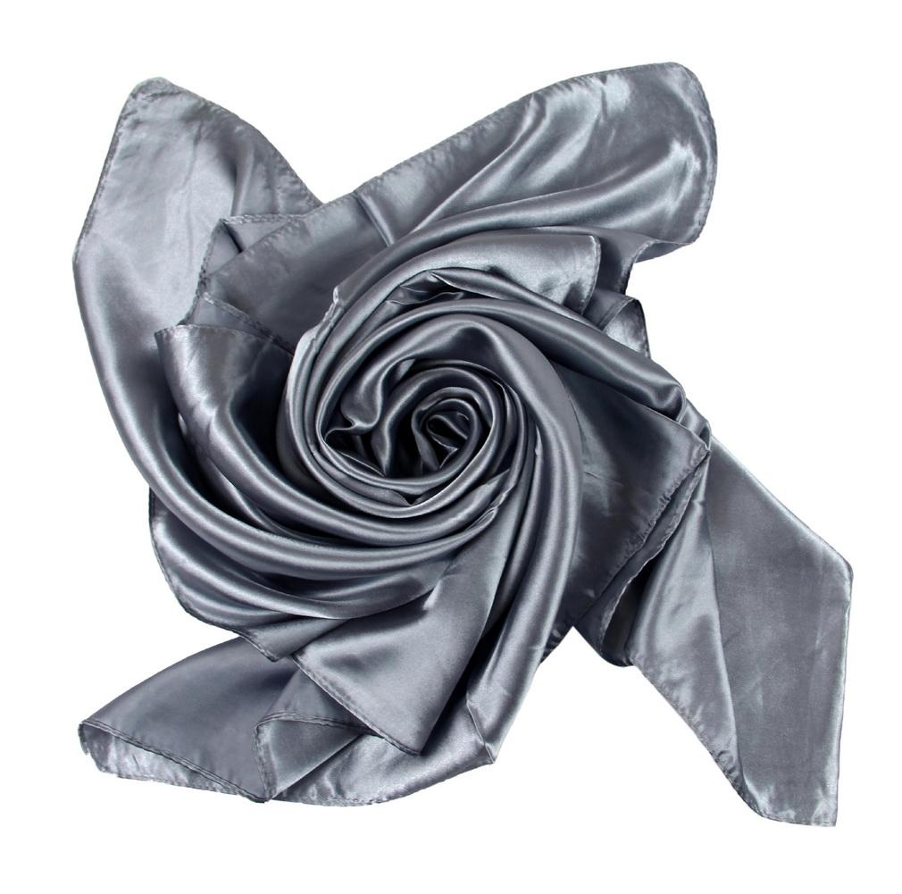 90x90cm Solid Color Satin Silk Scarf 100% Polyester Large Square Neck Scarves for Women