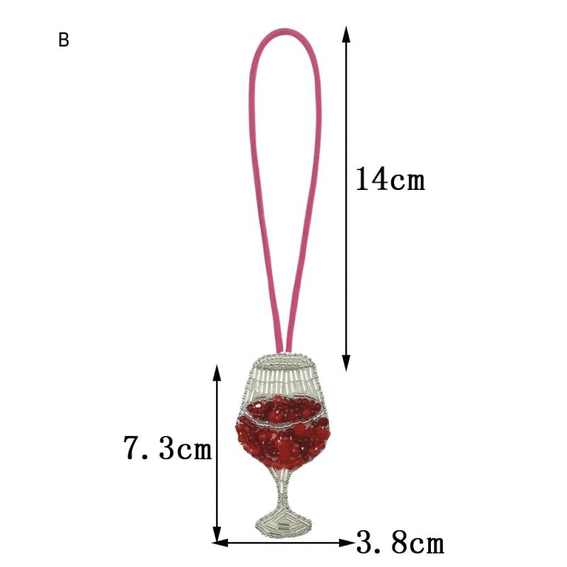 Beaded Pineapple Wine Glass Drink Hanging Rope Patch Lanyard Patch Applique