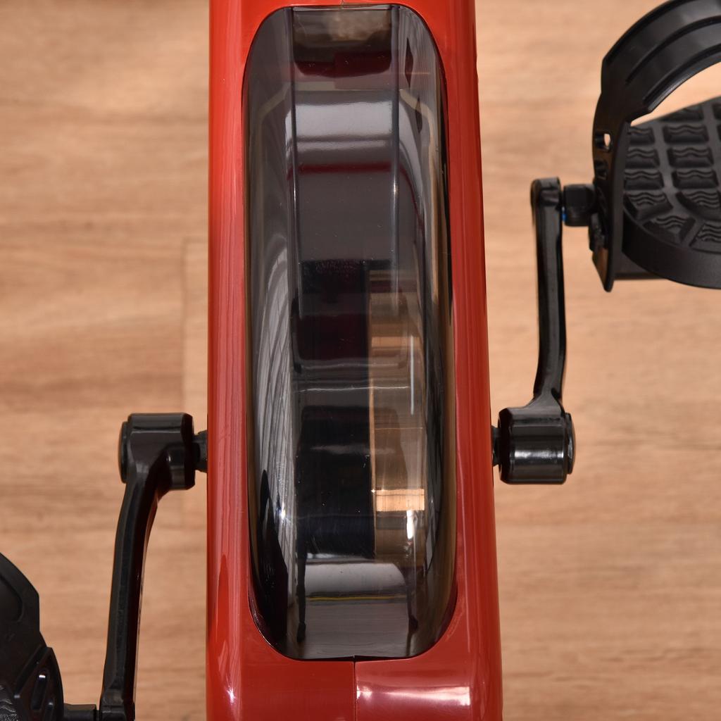 Cyclette con Resistenza Magnetica, 8 Livelli, Altezza Regolabile, Display LCD, Rosso + Bianco